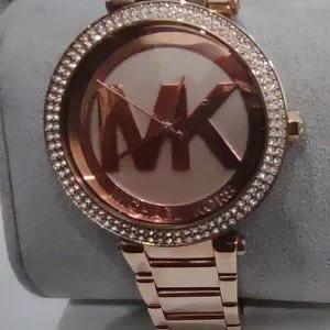❤️Host Pick❤️ Women\'s Tibby Three-Hand Rose Gold-Tone Bracelet Watch Michael Kors Tibby Womens Pave Glitz Watch, White Dial  main image 3